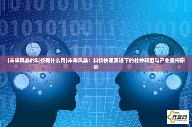 (未来风暴的科技有什么用)未来风暴：科技快速演进下的社会转型与产业重构研究